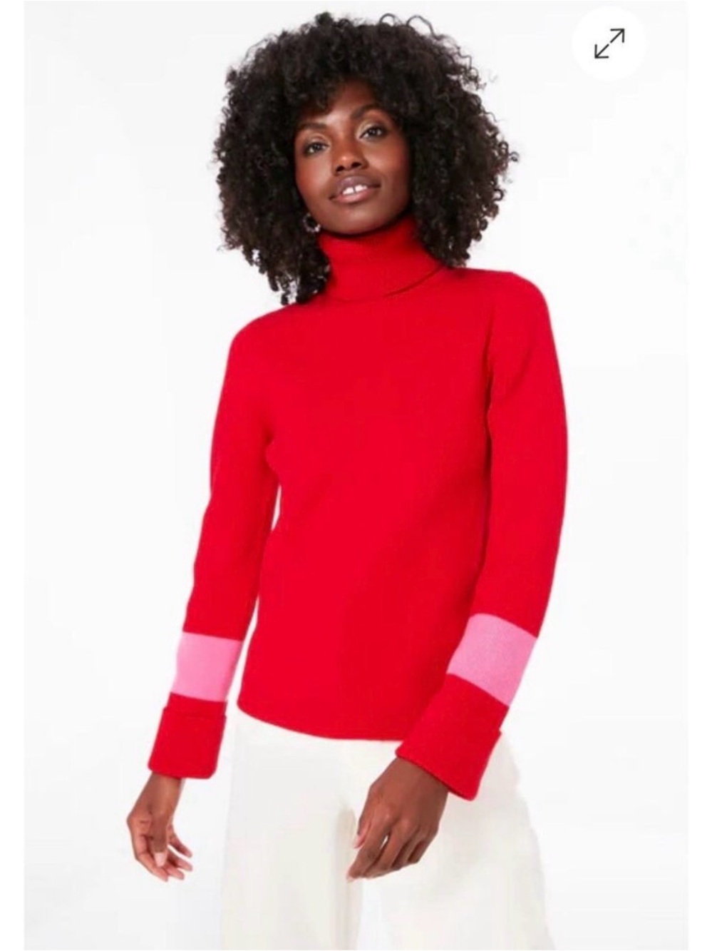 Tuckernuck’s Hyacinth House Turtleneck Sweater with Pink Sleeve Bands
